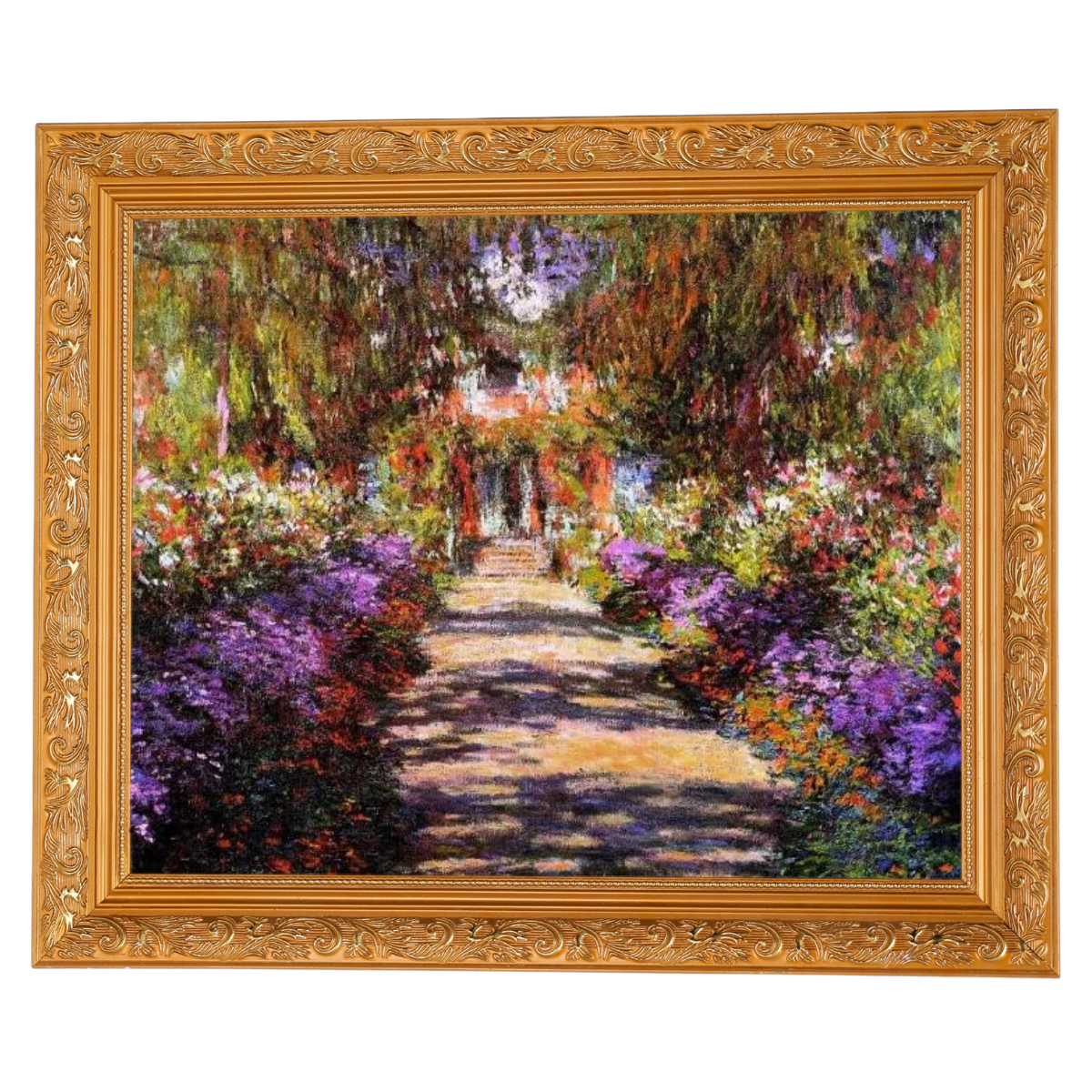 Pathway in Monet's Garden at Giverny- Vintage Wall Art Prints Decor For Living Room