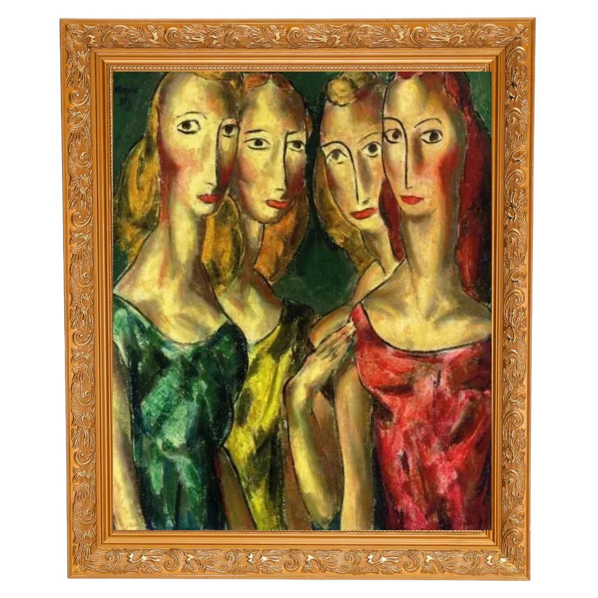 Four Sisters- Vintage Wall Art Prints Decor For Living Room