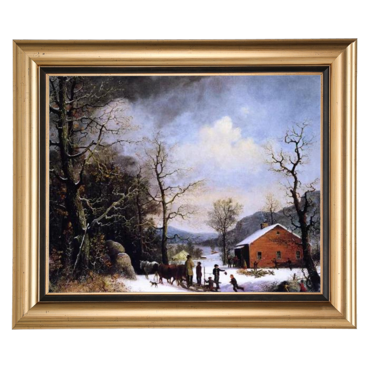 Winter Scene - Vintage Winter Wall Art Prints Decor For Living Room