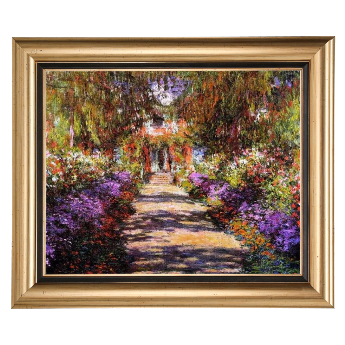 Pathway in Monet's Garden at Giverny- Vintage Wall Art Prints Decor For Living Room