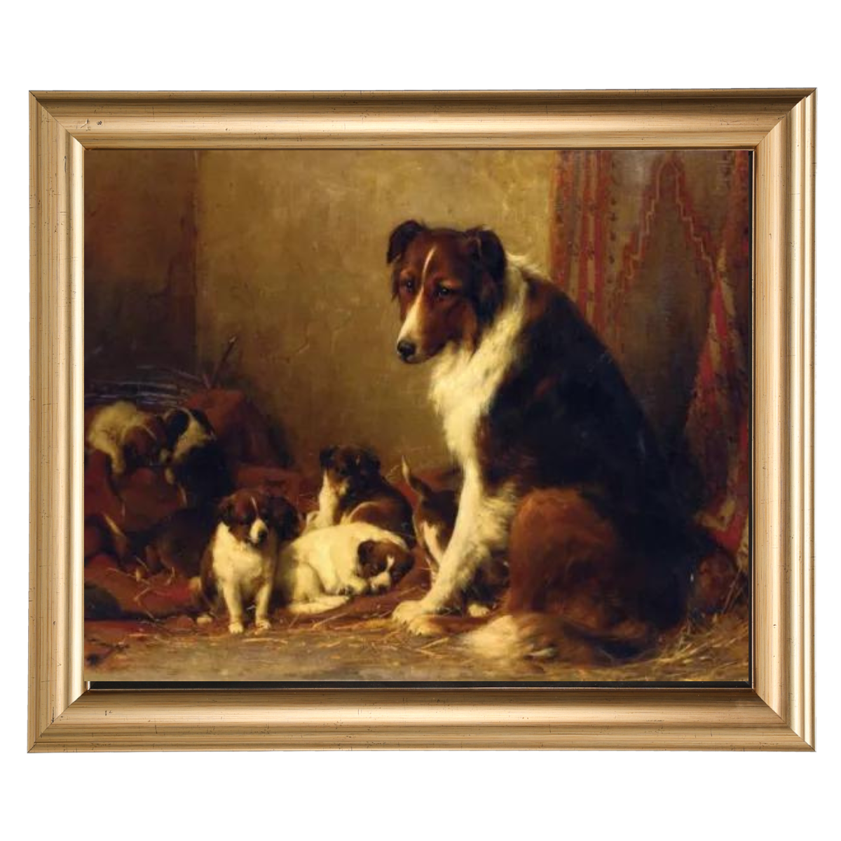A Collie and Her Puppies