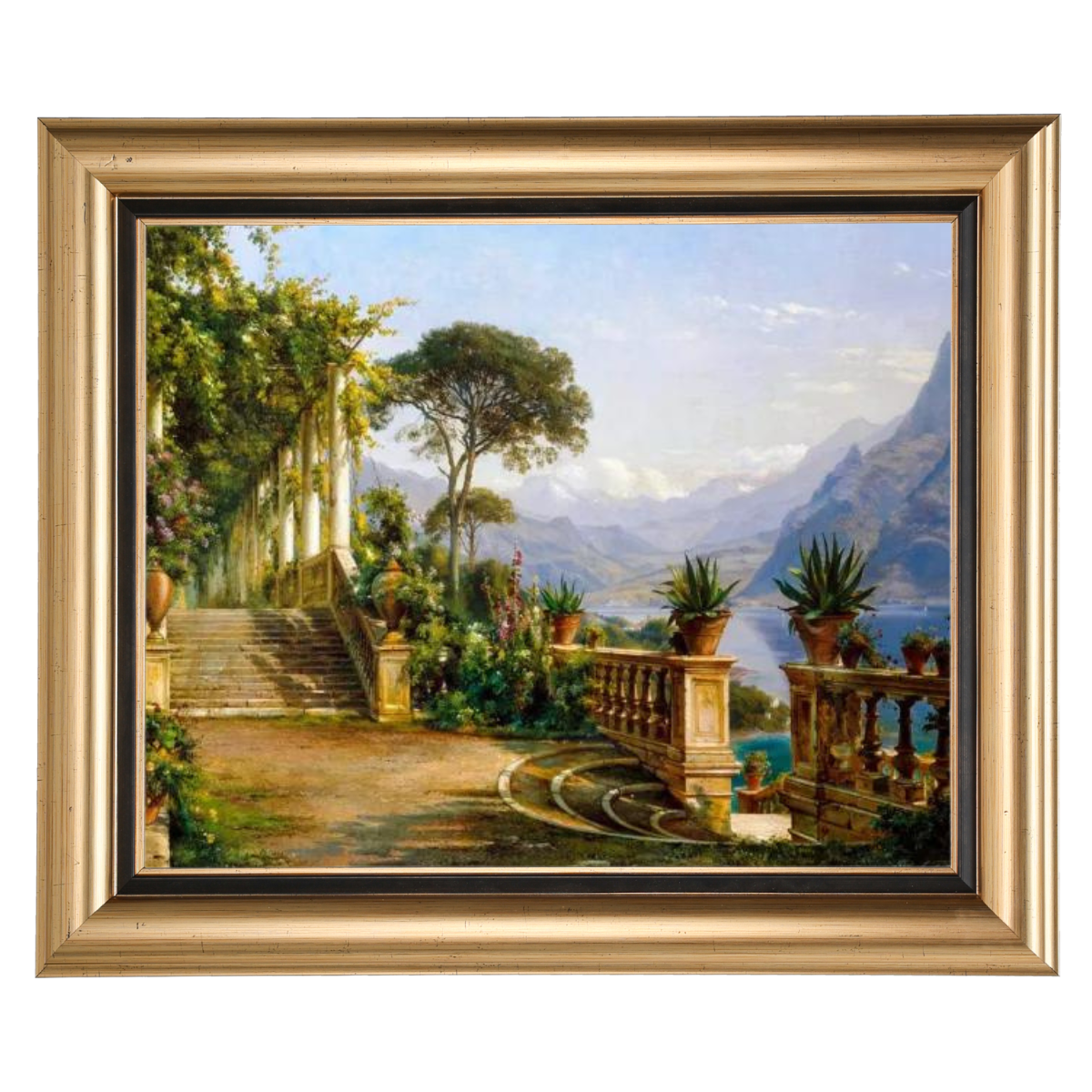 Lodge On Lake Como - Vintage Wall Art Prints Decor For Living Room