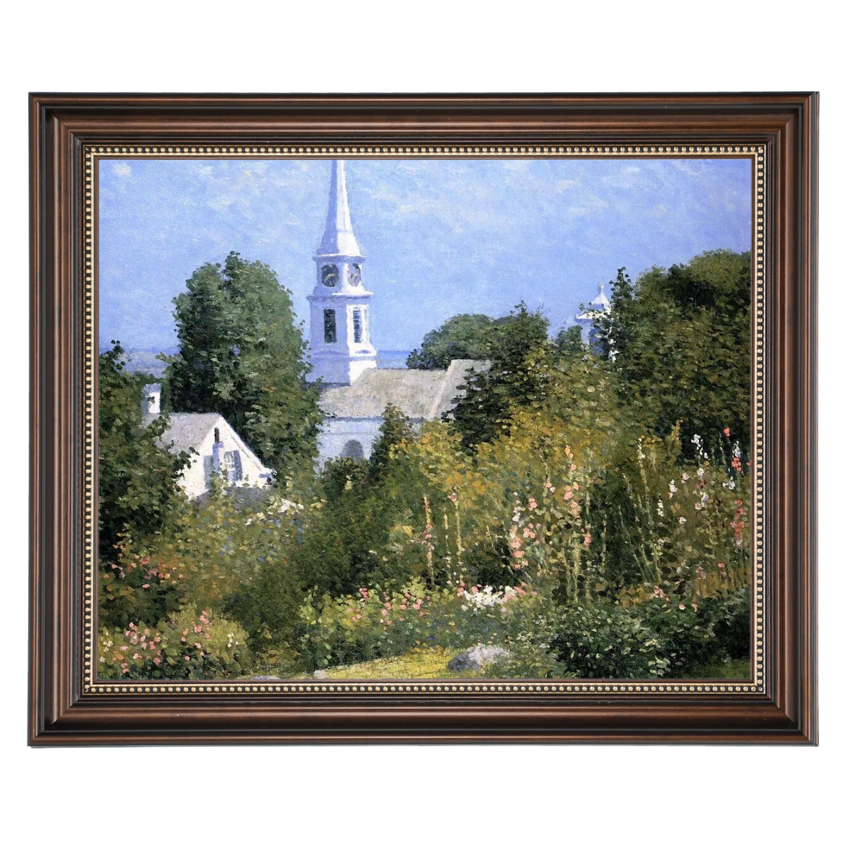 Hollyhocks Garden, Mystic, Connecticut - Country style Wall Art Prints Decor For Living Room