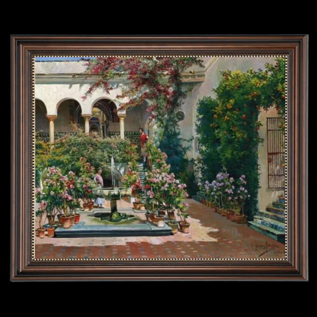 A Courtyard in Seville- Vintage Canvas Wall Art Prints Decor For Living Room