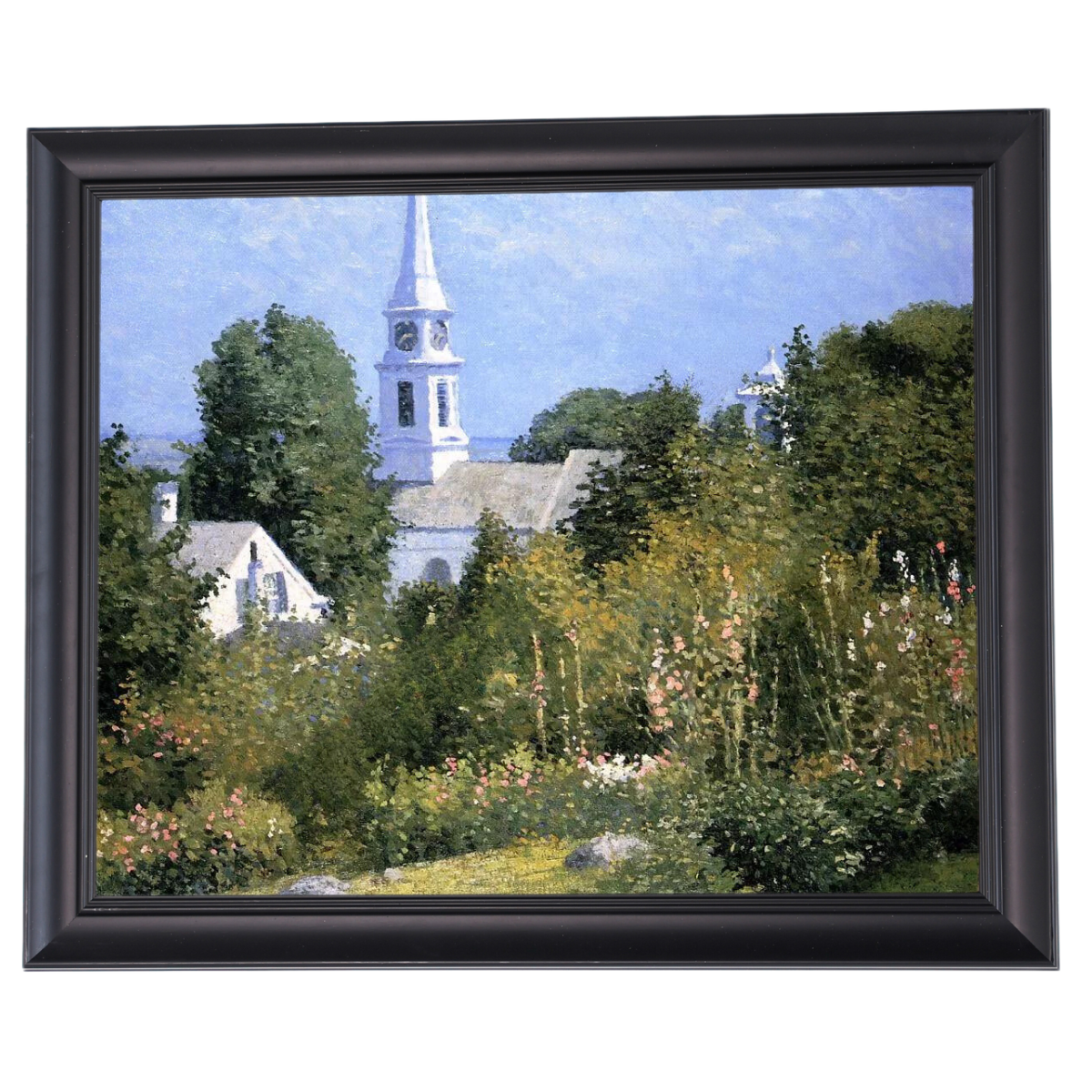 Hollyhocks Garden, Mystic, Connecticut - Country style Wall Art Prints Decor For Living Room