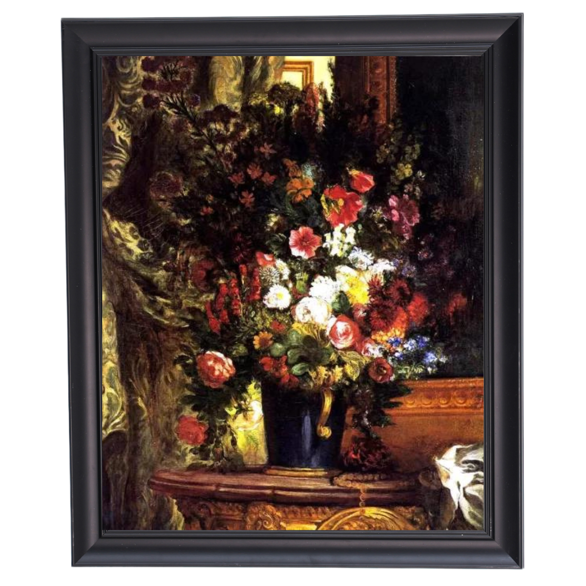 A Vase of Flowers on a Console