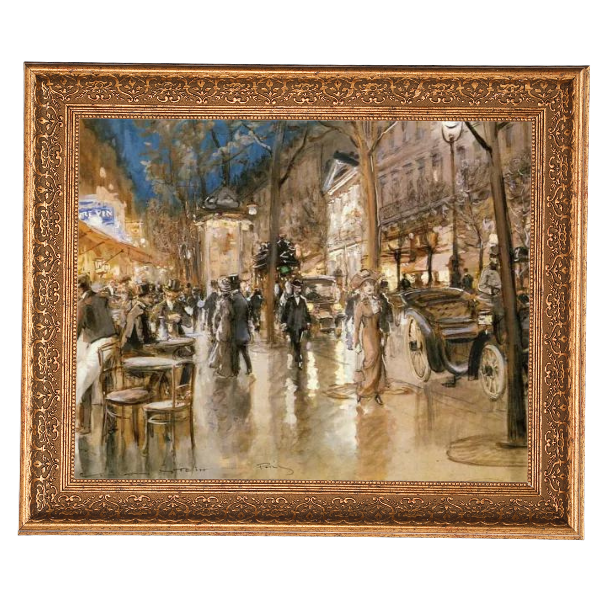 Evening on a Parisian Boulevard - Vintage Wall Art Prints Decor For Bedroom