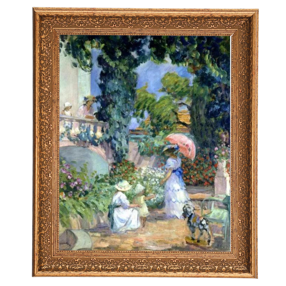 Terrace in the Garden- Unique Wall Art Prints Decor For Living Room