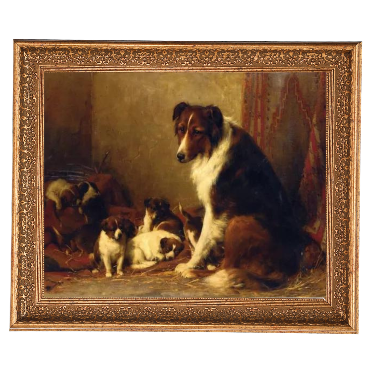A Collie and Her Puppies