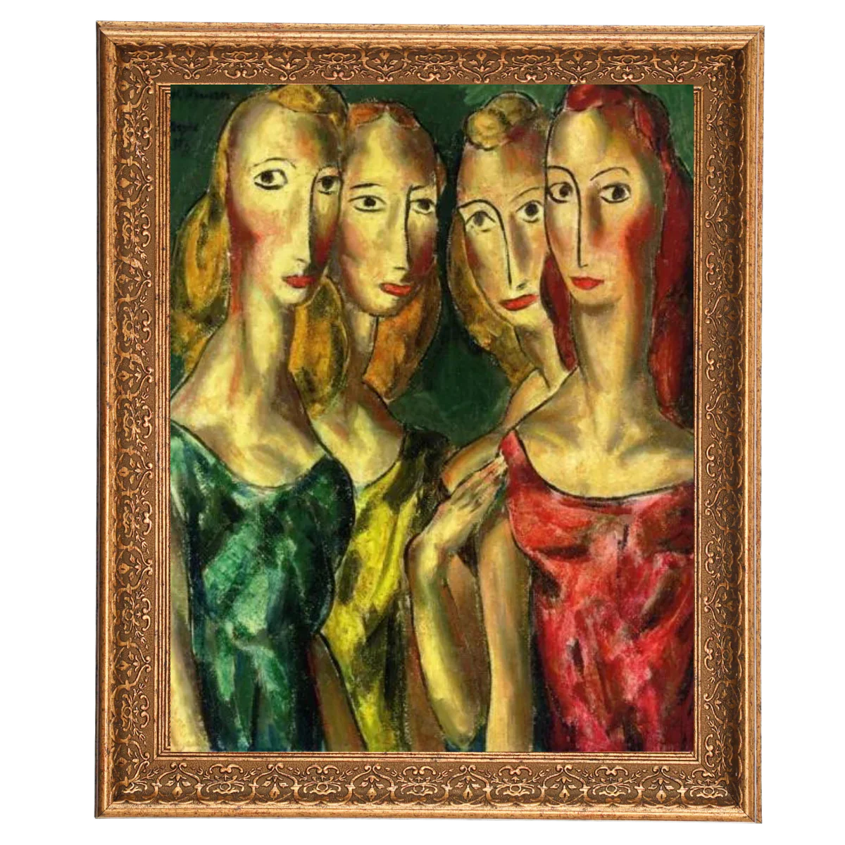 Four Sisters- Vintage Wall Art Prints Decor For Living Room