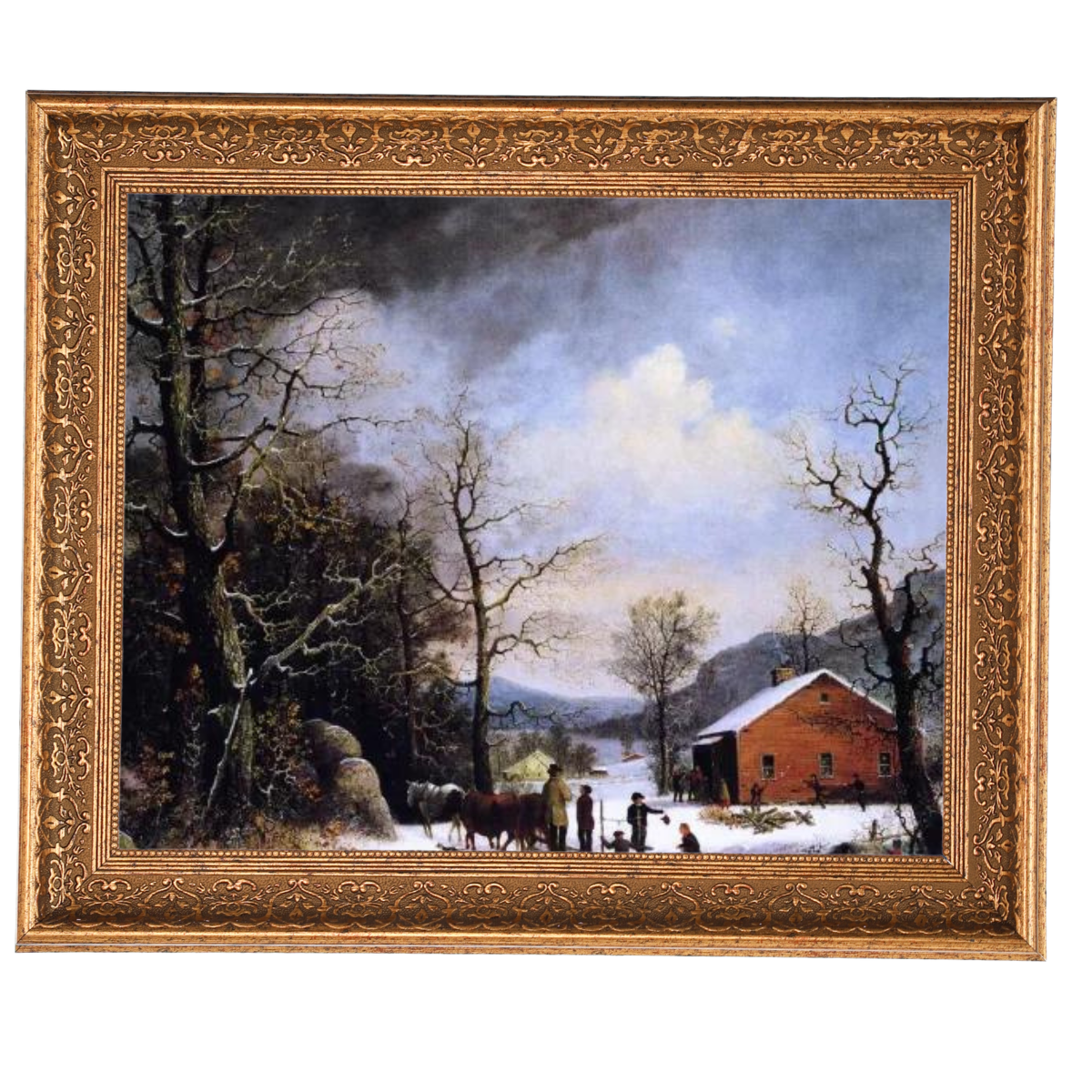 Winter Scene - Vintage Winter Wall Art Prints Decor For Living Room