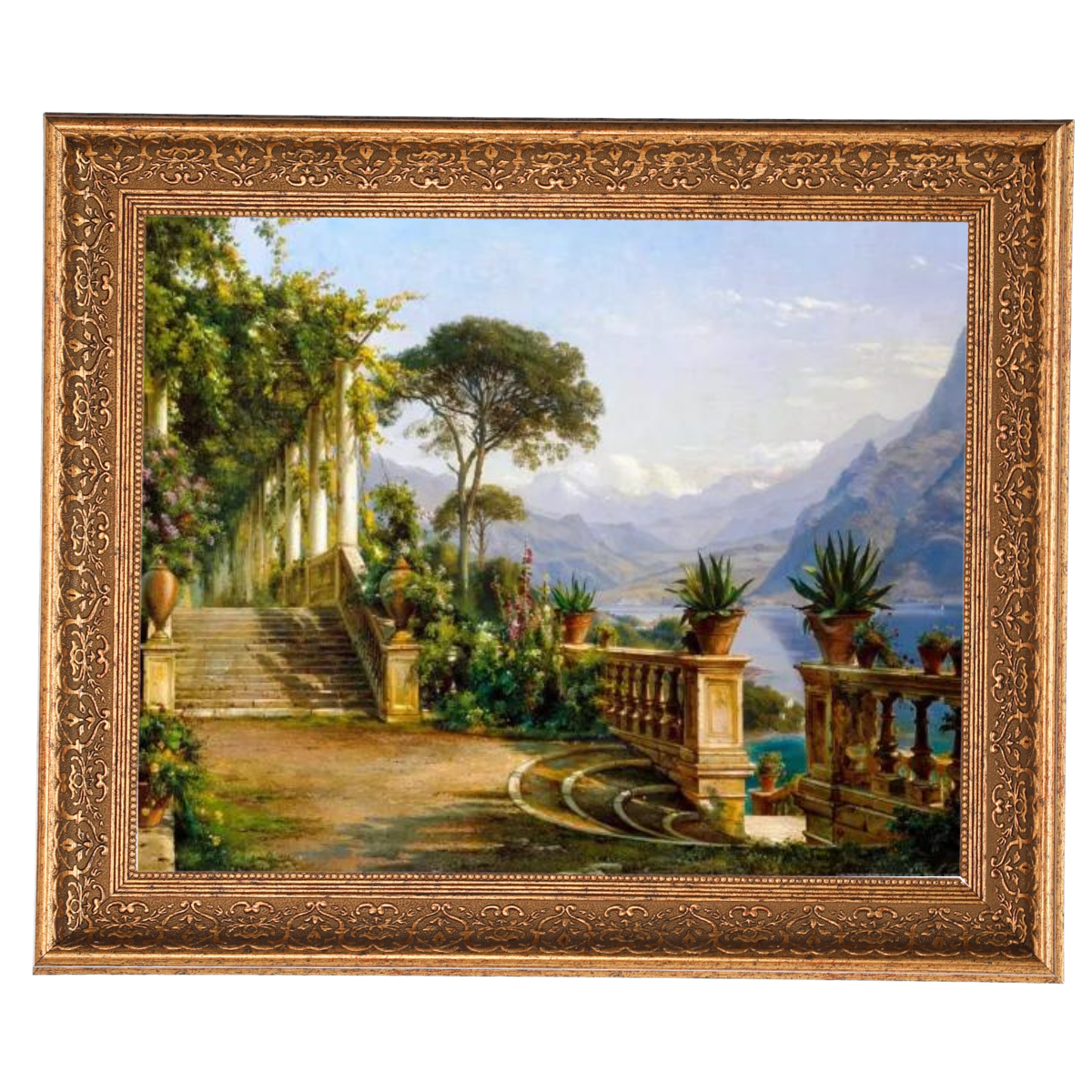 Lodge On Lake Como - Vintage Wall Art Prints Decor For Living Room