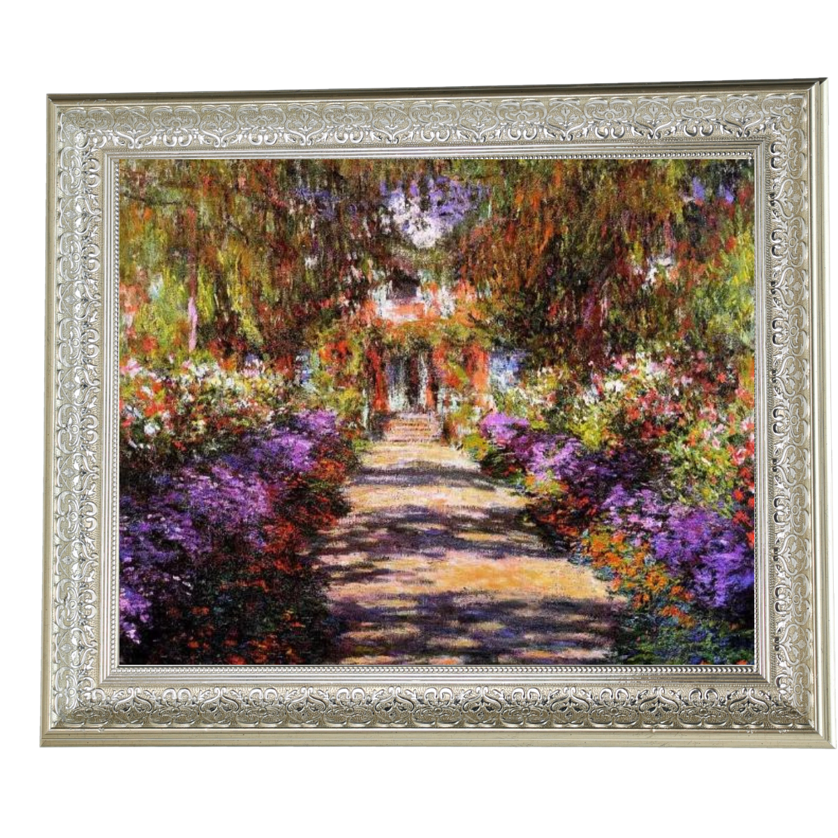 Pathway in Monet's Garden at Giverny- Vintage Wall Art Prints Decor For Living Room