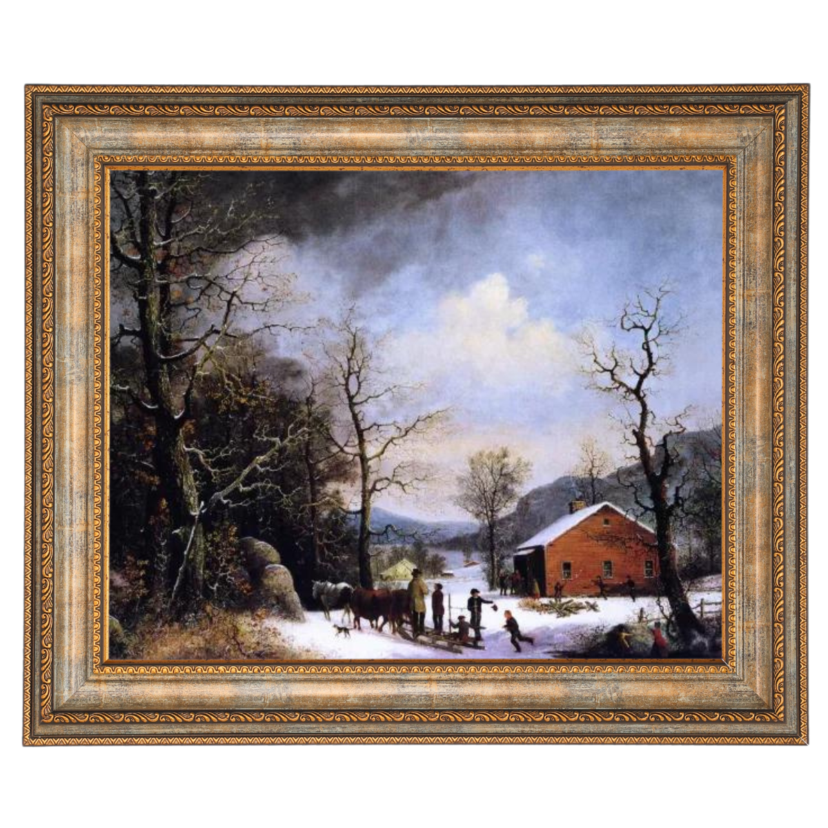 Winter Scene - Vintage Winter Wall Art Prints Decor For Living Room