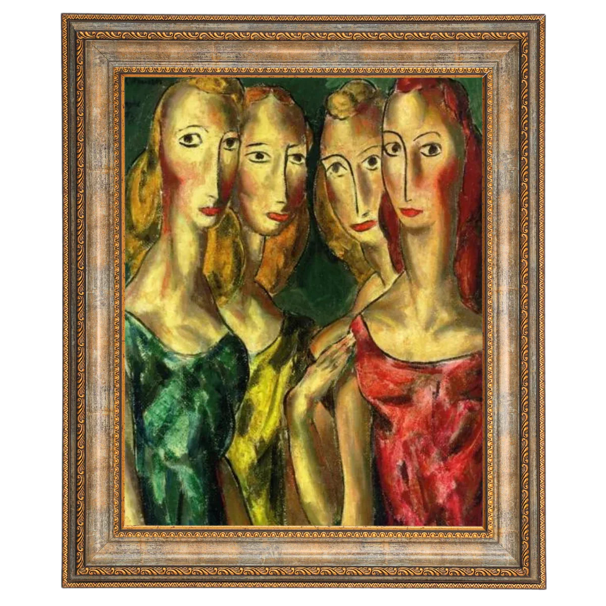 Four Sisters- Vintage Wall Art Prints Decor For Living Room