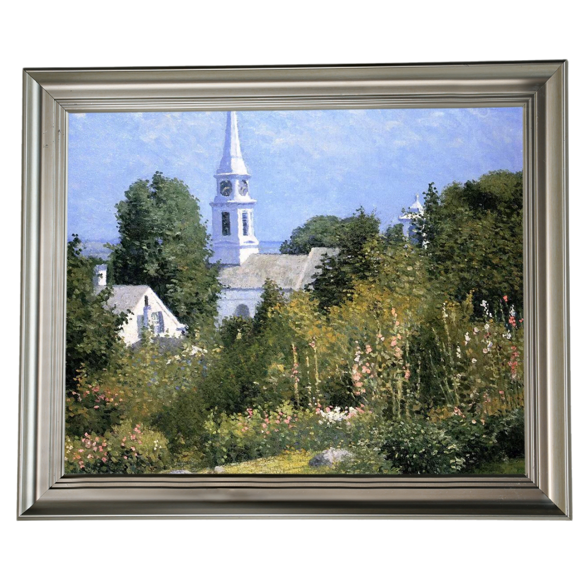 Hollyhocks Garden, Mystic, Connecticut - Country style Wall Art Prints Decor For Living Room