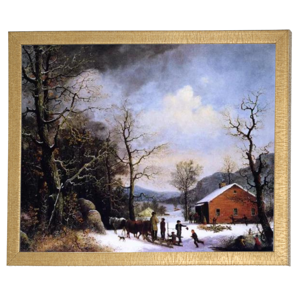 Winter Scene - Vintage Winter Wall Art Prints Decor For Living Room