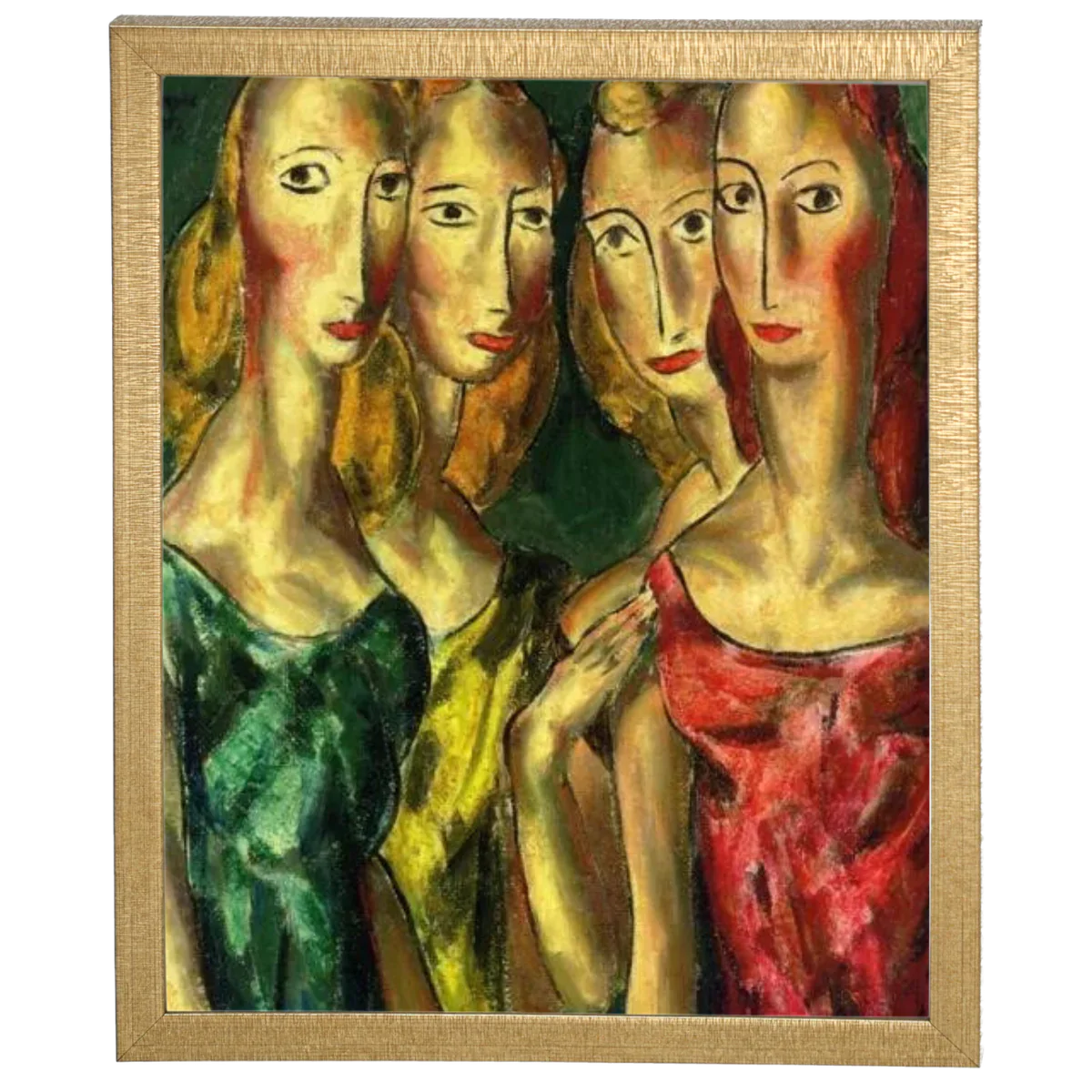 Four Sisters- Vintage Wall Art Prints Decor For Living Room