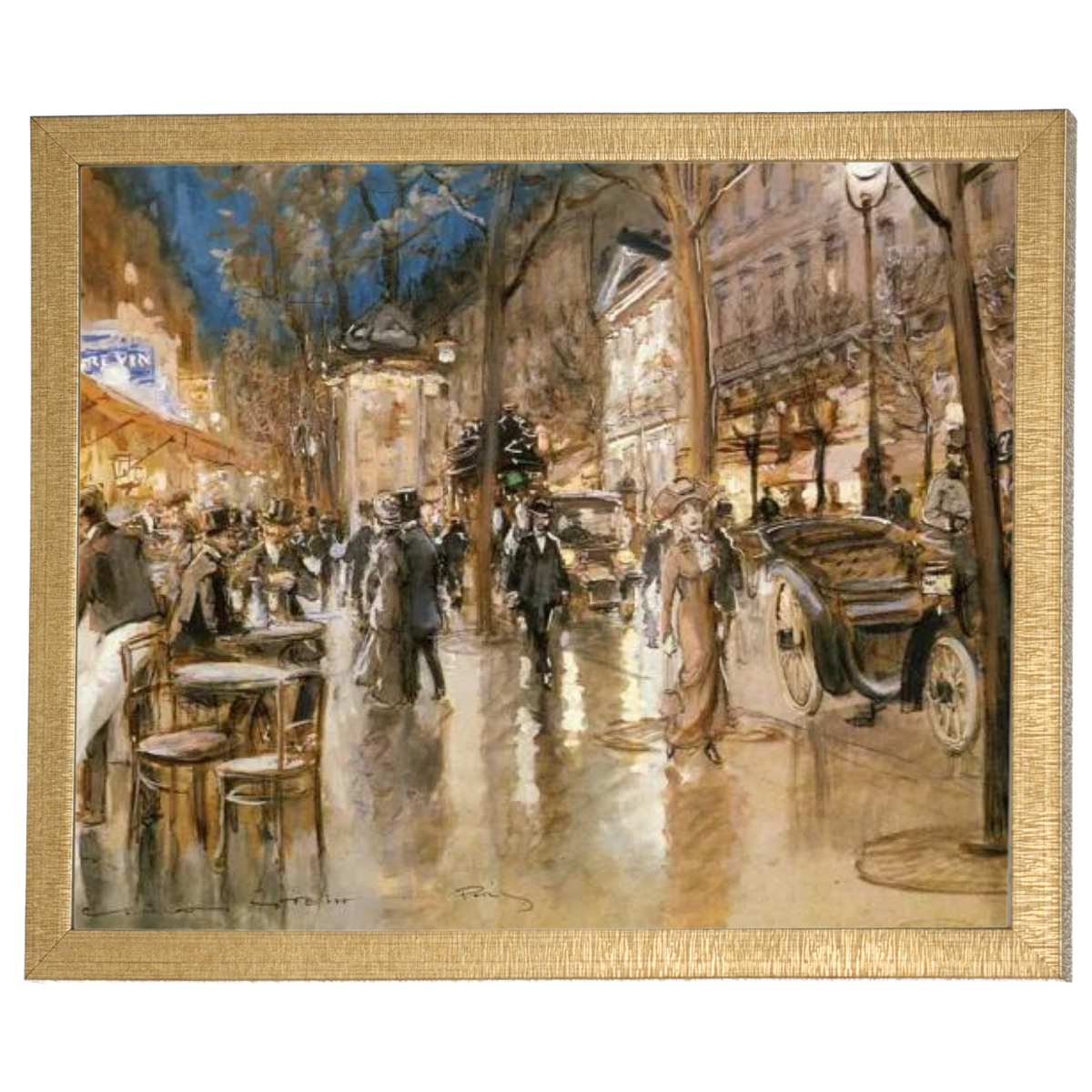 Evening on a Parisian Boulevard - Vintage Wall Art Prints Decor For Bedroom