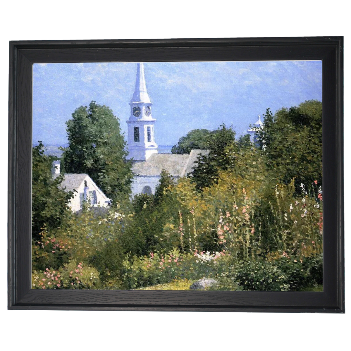 Hollyhocks Garden, Mystic, Connecticut - Country style Wall Art Prints Decor For Living Room