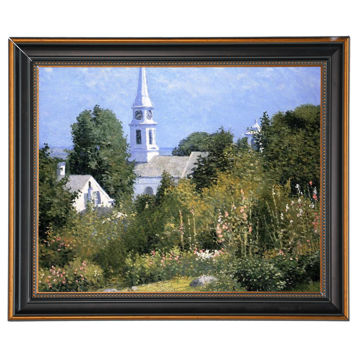 Hollyhocks Garden, Mystic, Connecticut - Country style Wall Art Prints Decor For Living Room