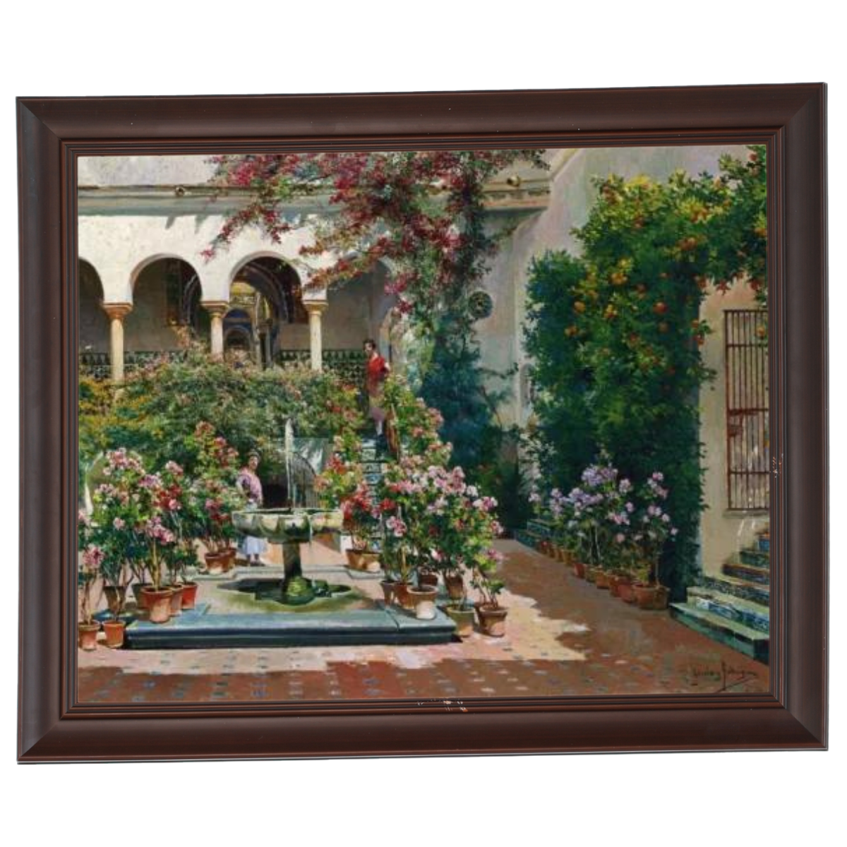 A Courtyard in Seville- Vintage Canvas Wall Art Prints Decor For Living Room