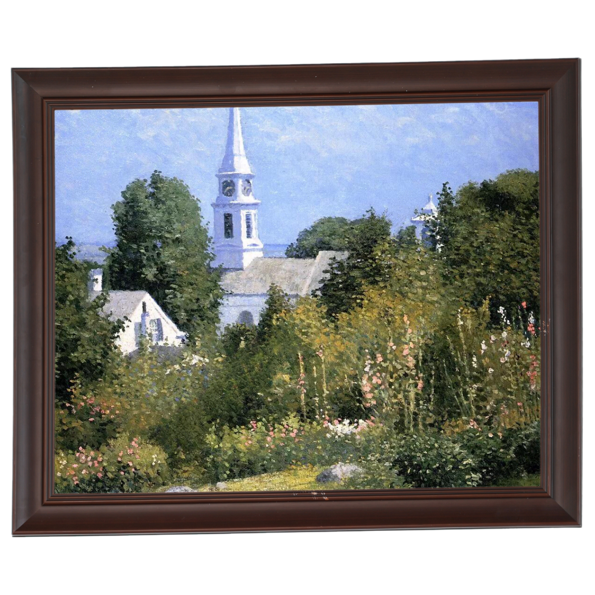 Hollyhocks Garden, Mystic, Connecticut - Country style Wall Art Prints Decor For Living Room
