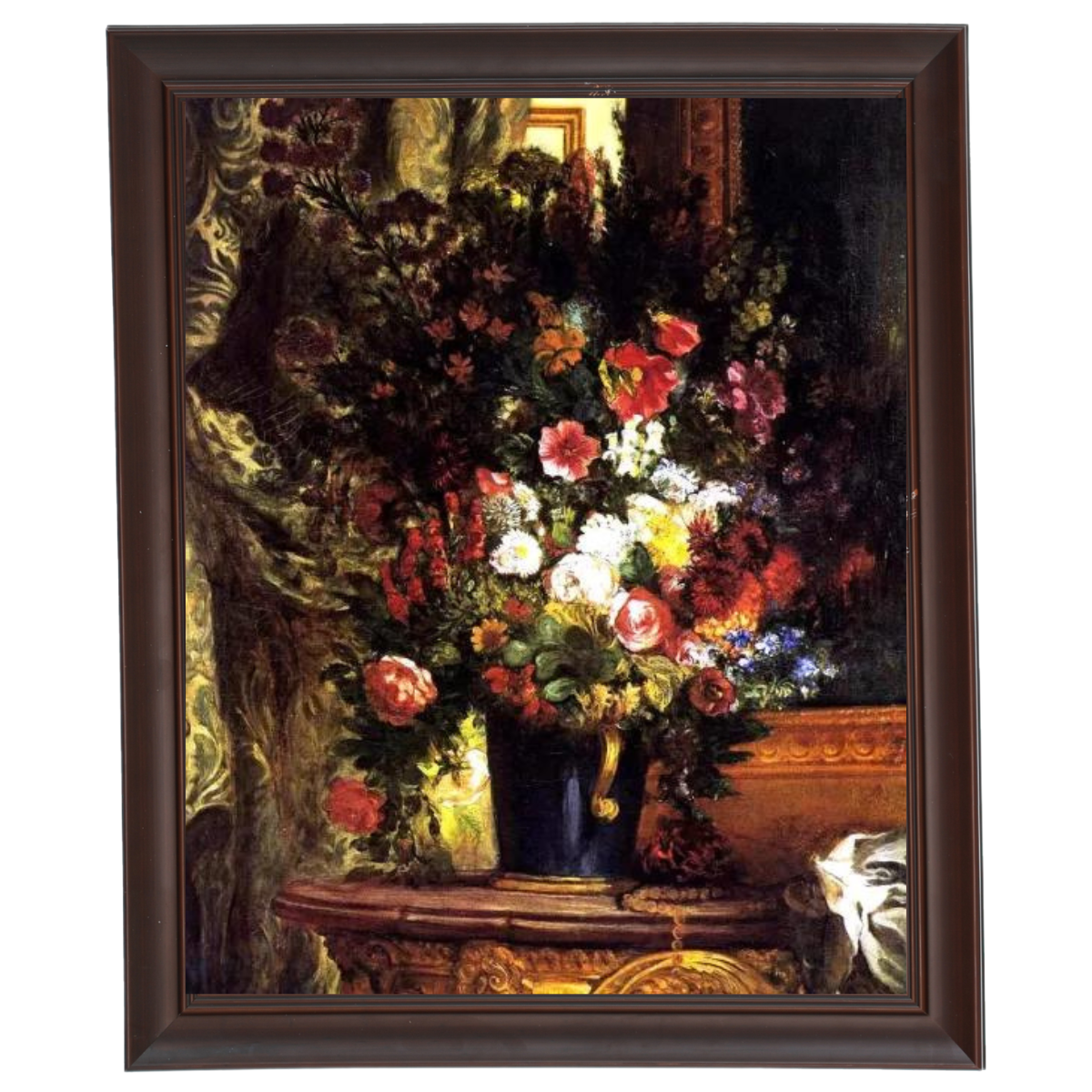 A Vase of Flowers on a Console