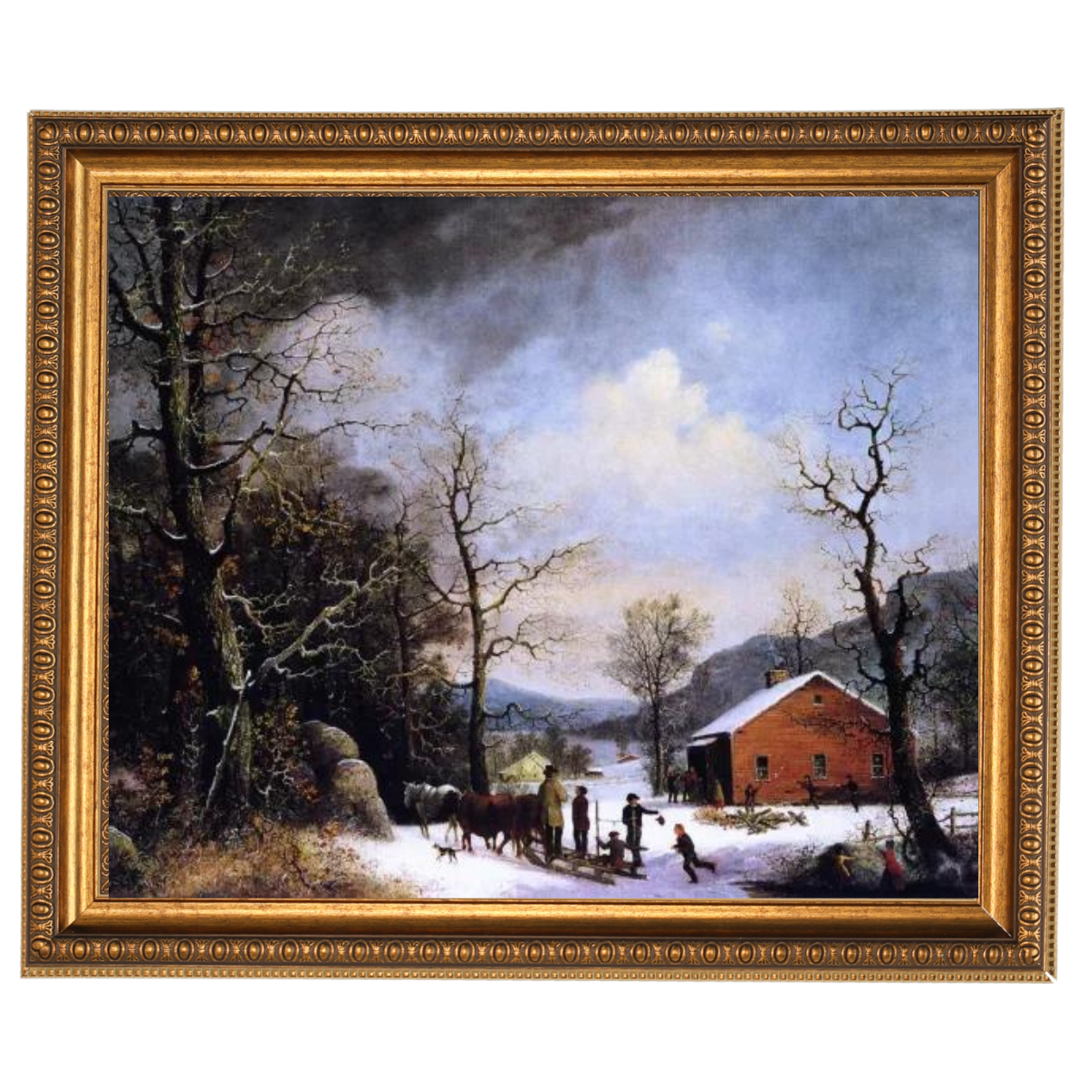 Winter Scene - Vintage Winter Wall Art Prints Decor For Living Room