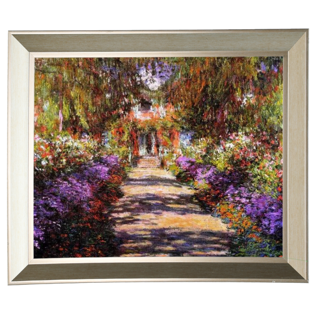 Pathway in Monet's Garden at Giverny- Vintage Wall Art Prints Decor For Living Room