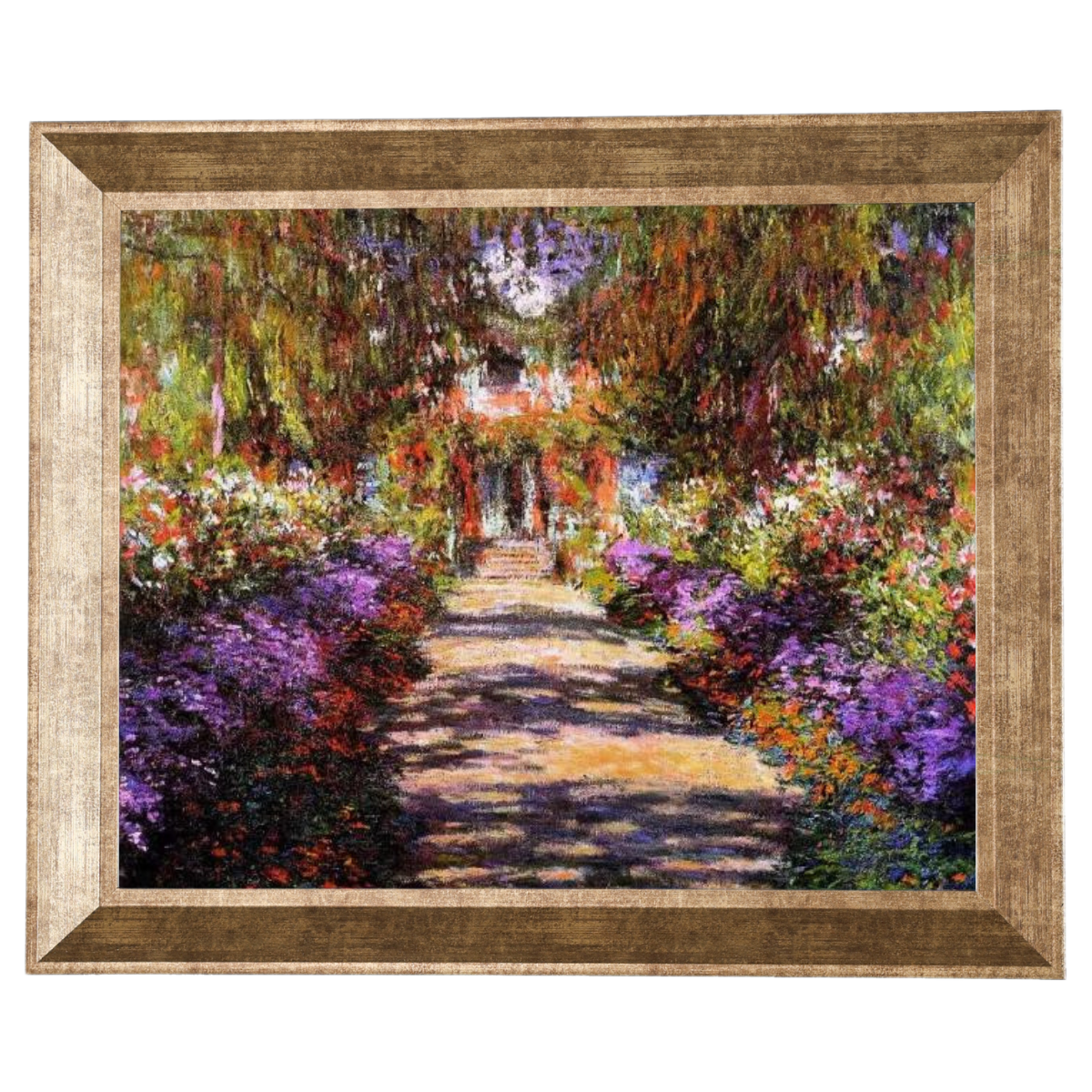 Pathway in Monet's Garden at Giverny- Vintage Wall Art Prints Decor For Living Room