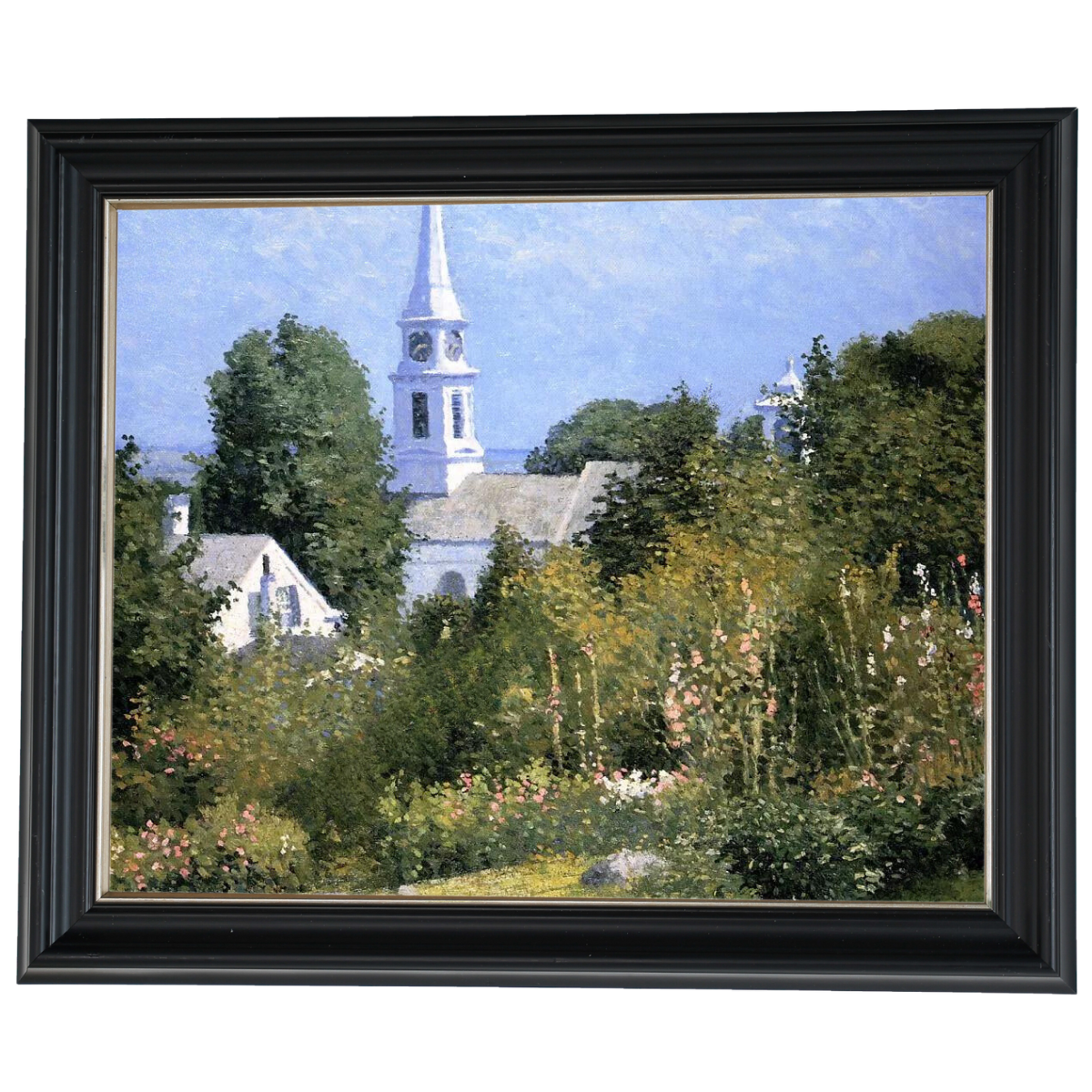 Hollyhocks Garden, Mystic, Connecticut - Country style Wall Art Prints Decor For Living Room
