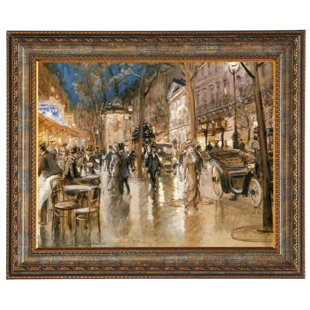 Evening on a Parisian Boulevard - Vintage Wall Art Prints Decor For Bedroom