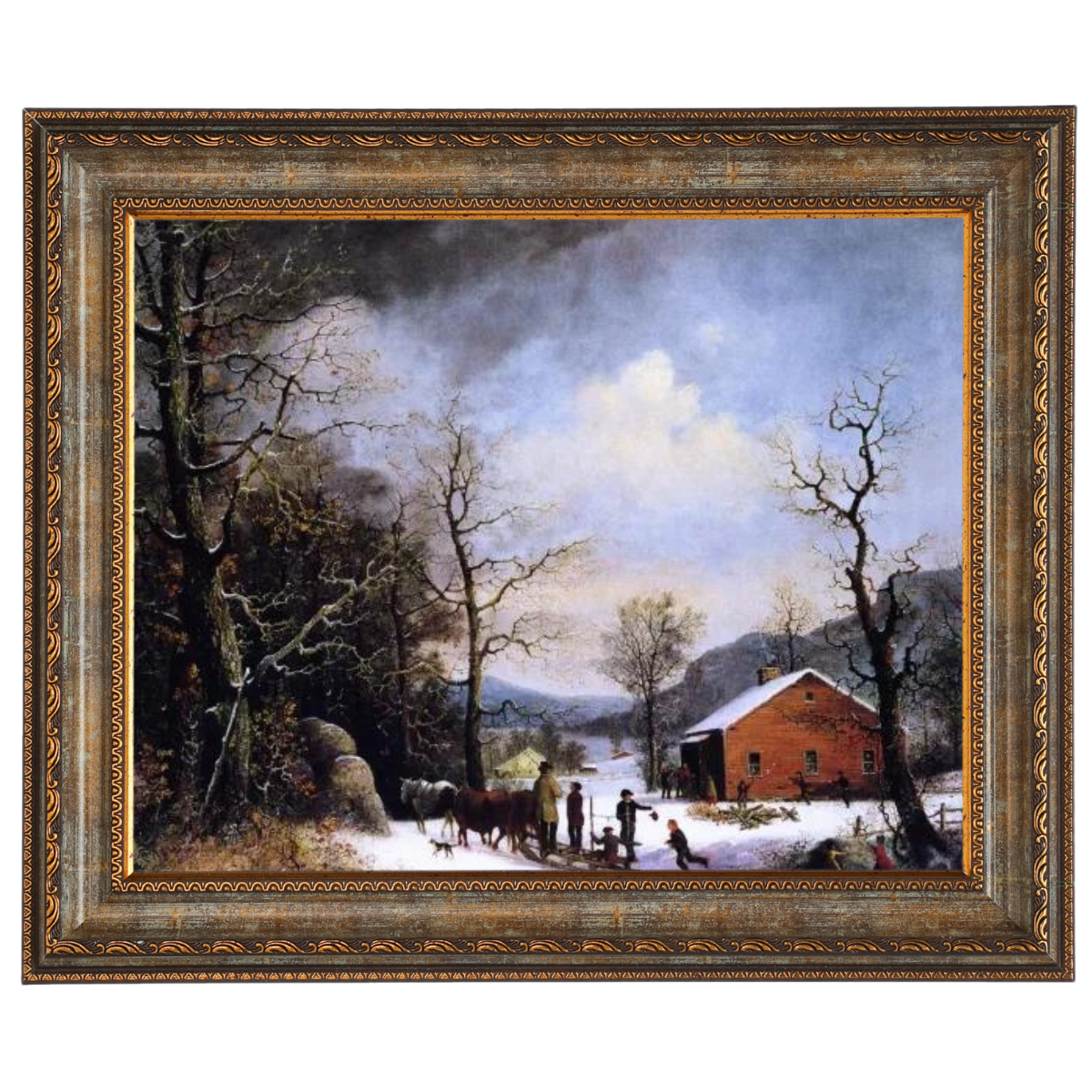 Winter Scene - Vintage Winter Wall Art Prints Decor For Living Room