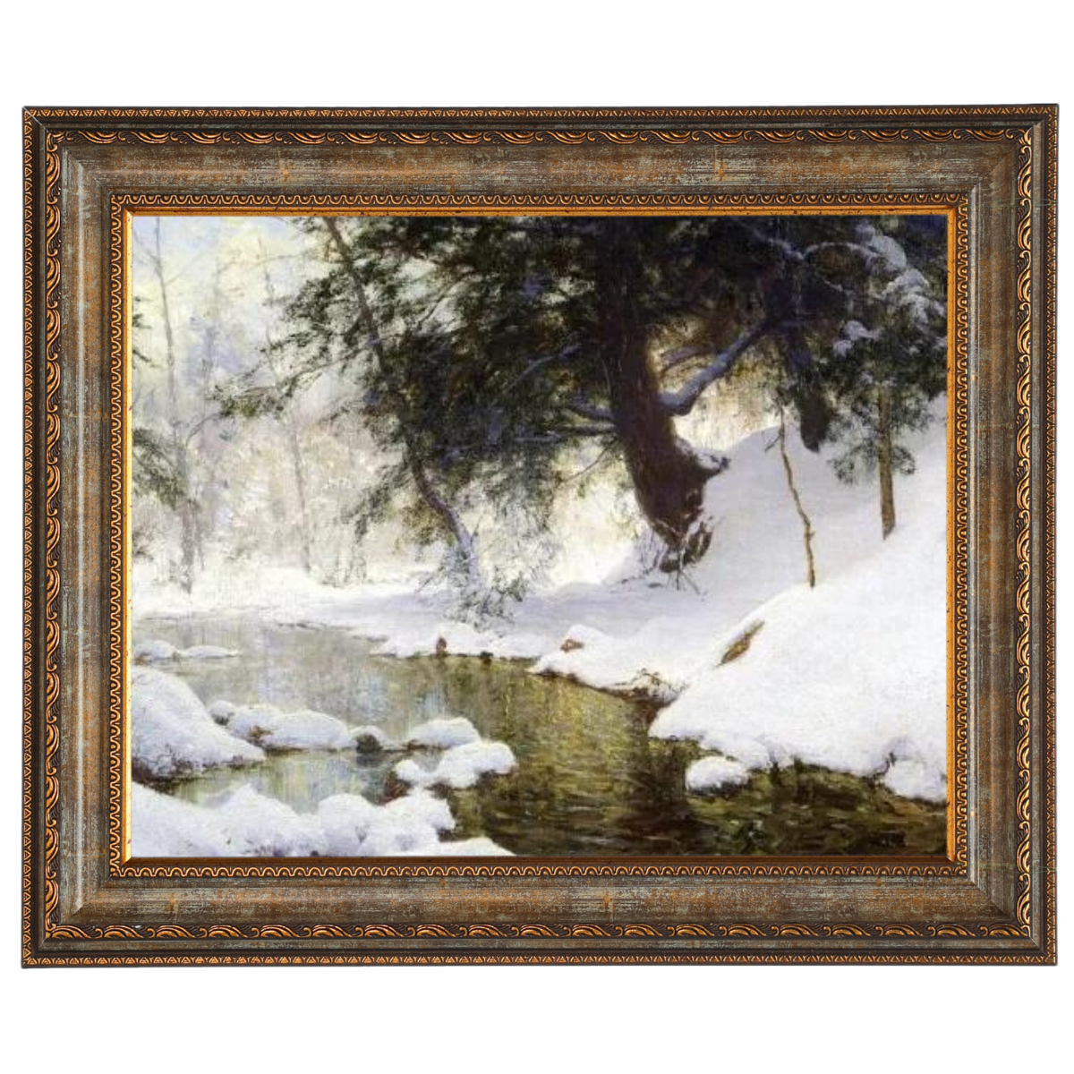 November Snow - Vintage Winter Wall Art Prints Decor For Living Room