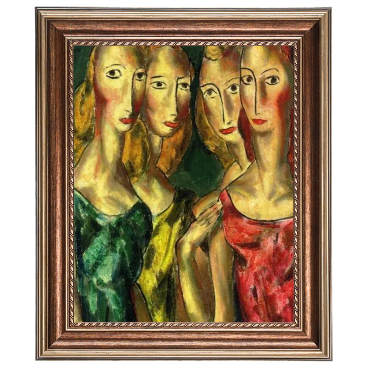 Four Sisters- Vintage Wall Art Prints Decor For Living Room