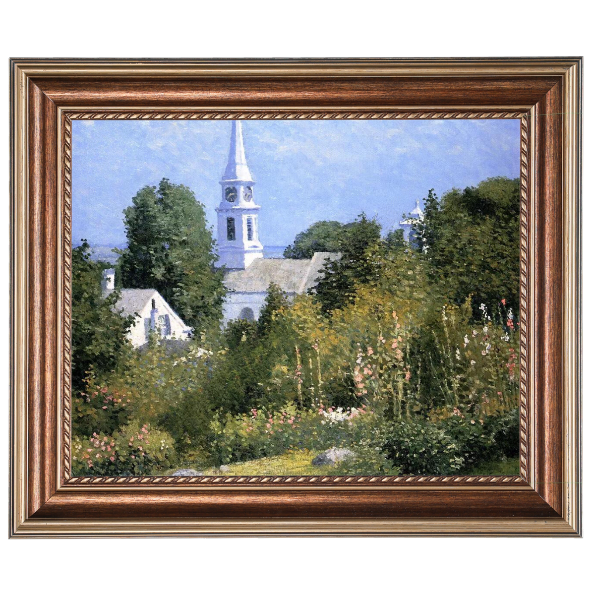 Hollyhocks Garden, Mystic, Connecticut - Country style Wall Art Prints Decor For Living Room