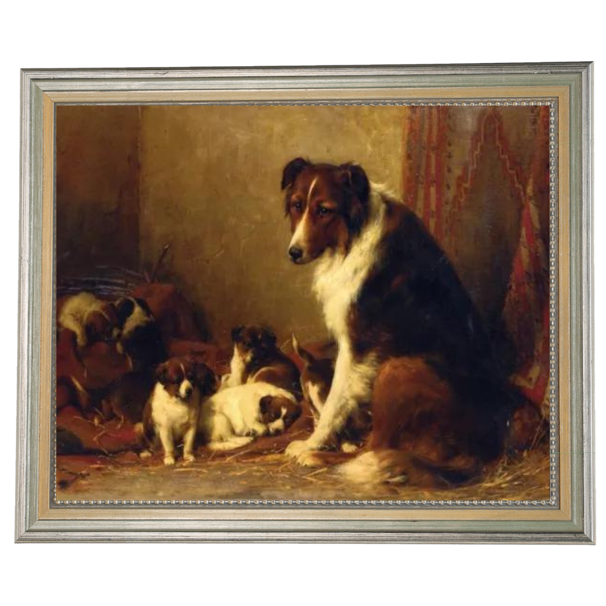 A Collie and Her Puppies