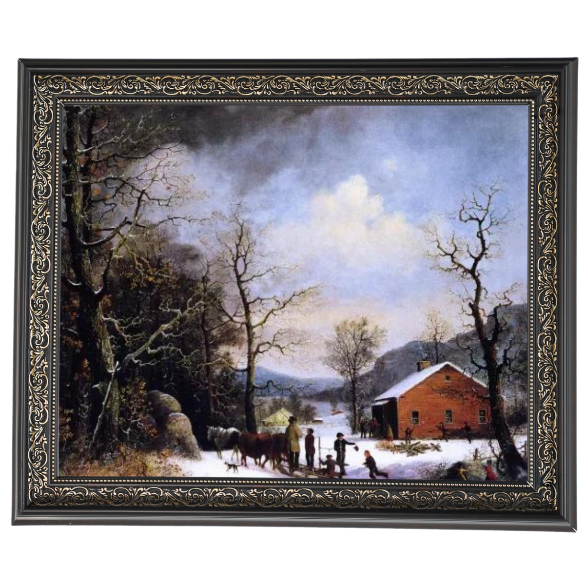 Winter Scene - Vintage Winter Wall Art Prints Decor For Living Room