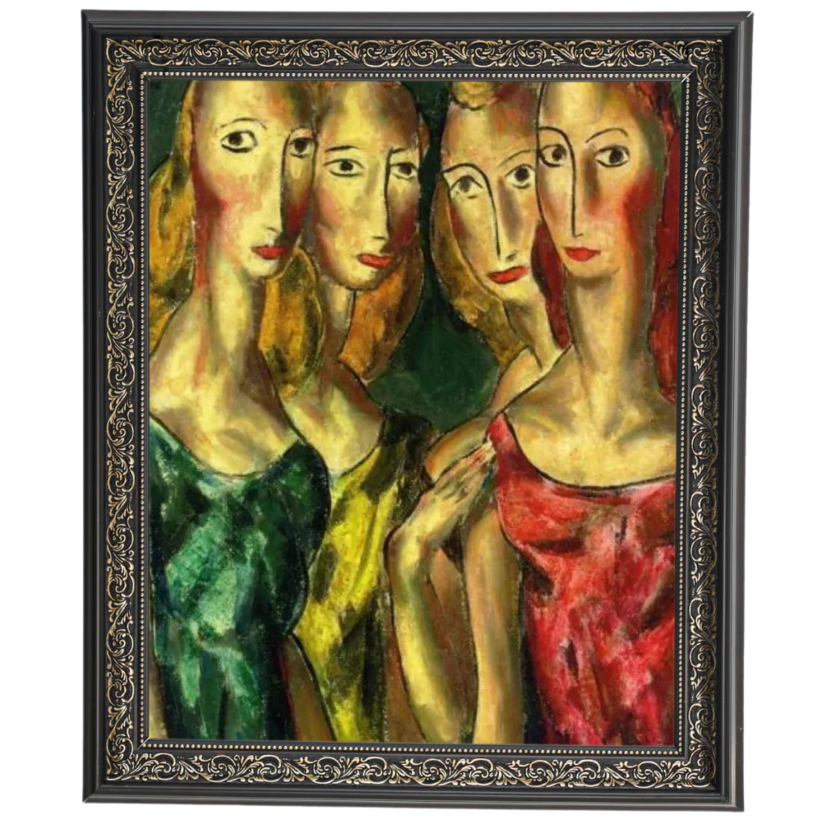 Four Sisters- Vintage Wall Art Prints Decor For Living Room