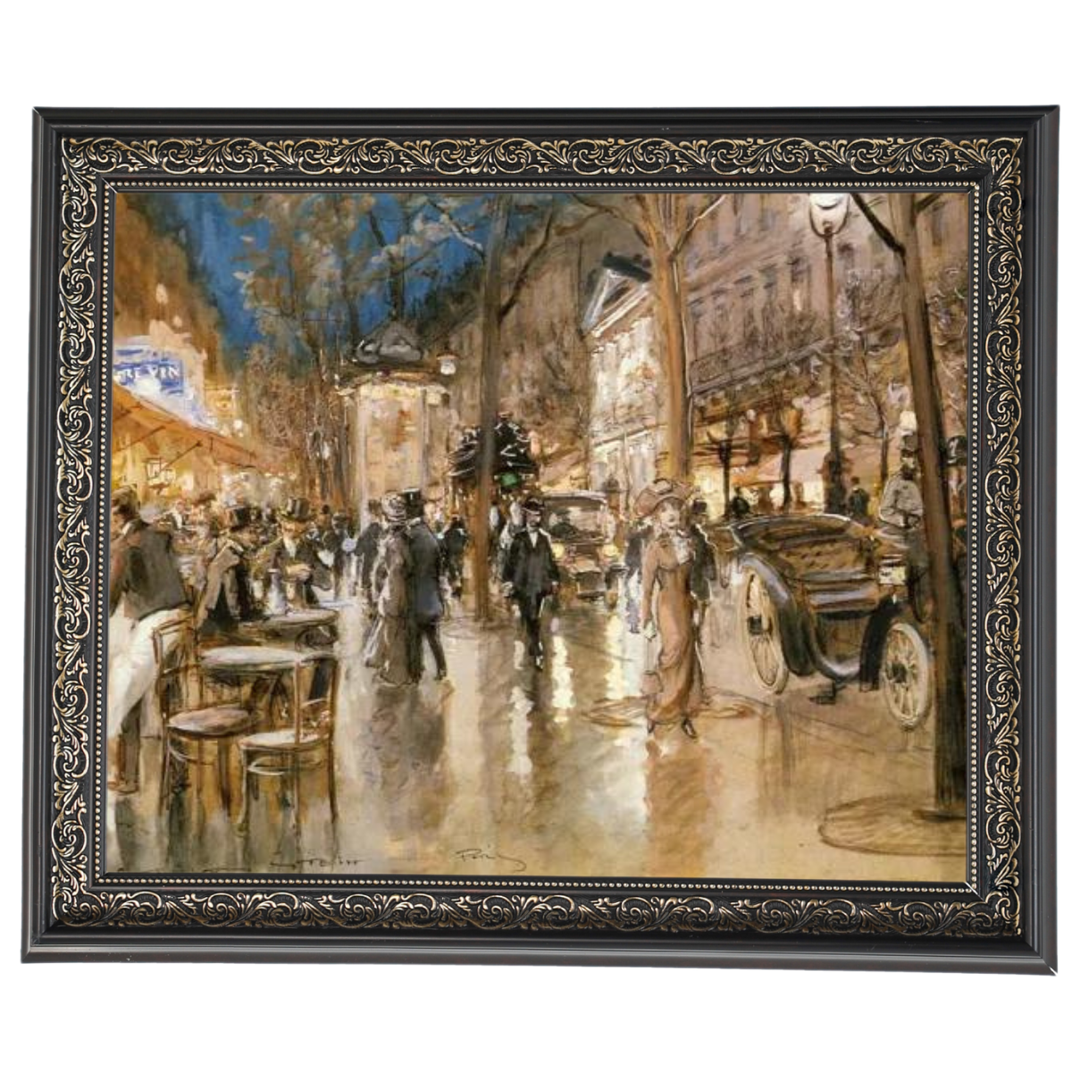 Evening on a Parisian Boulevard - Vintage Wall Art Prints Decor For Bedroom
