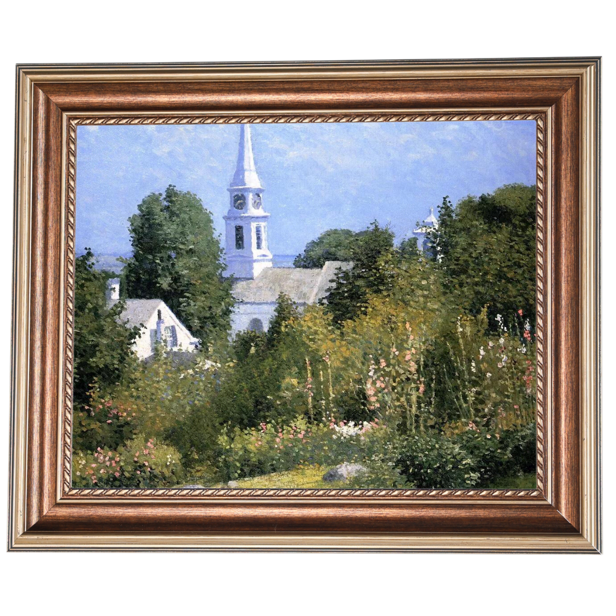 Hollyhocks Garden, Mystic, Connecticut - Country style Wall Art Prints Decor For Living Room