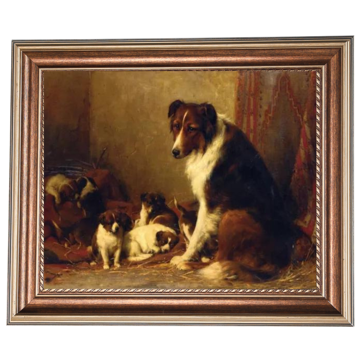 A Collie and Her Puppies