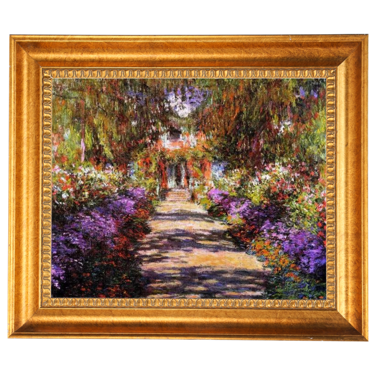 Pathway in Monet's Garden at Giverny- Vintage Wall Art Prints Decor For Living Room