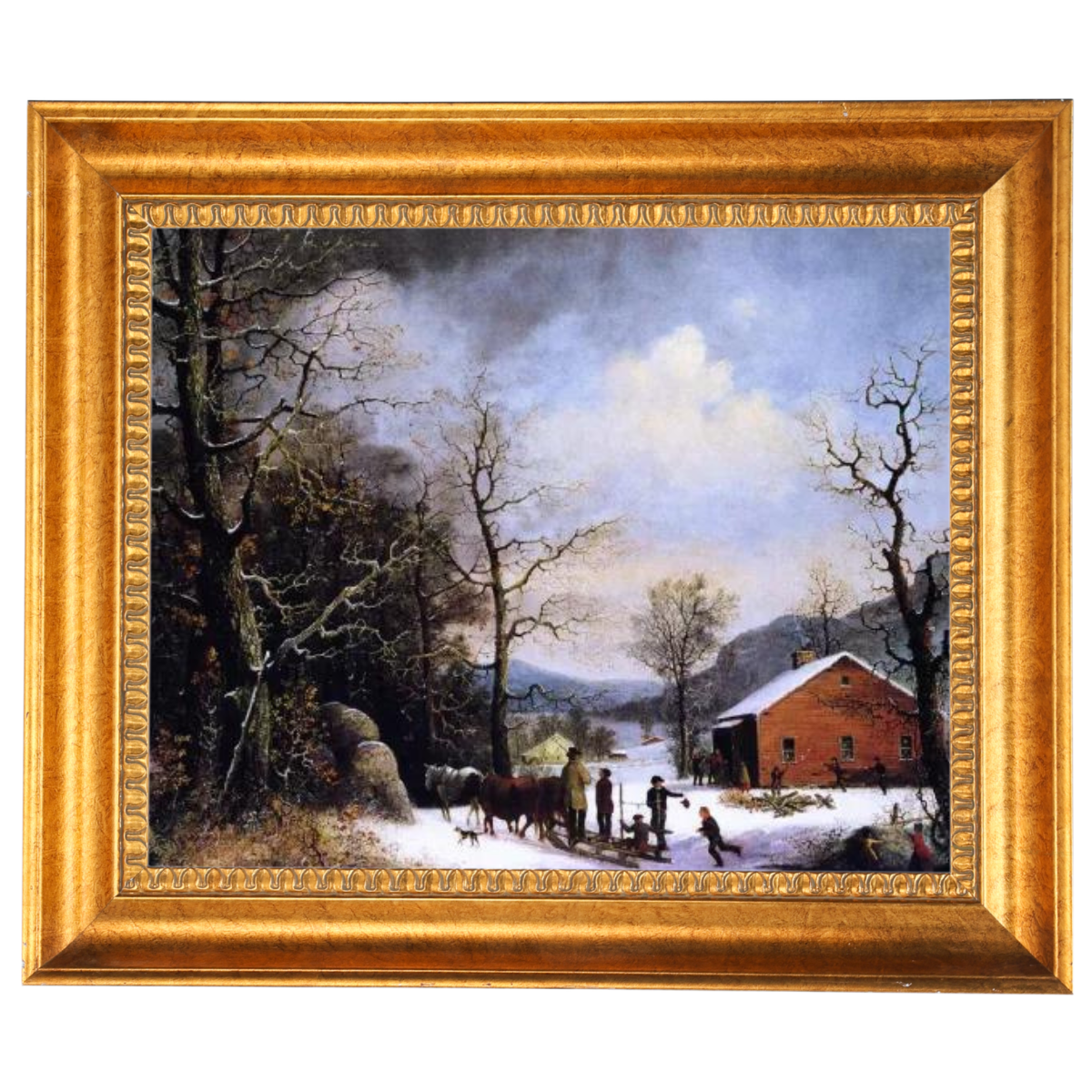 Winter Scene - Vintage Winter Wall Art Prints Decor For Living Room