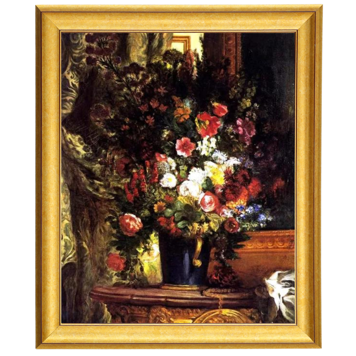A Vase of Flowers on a Console