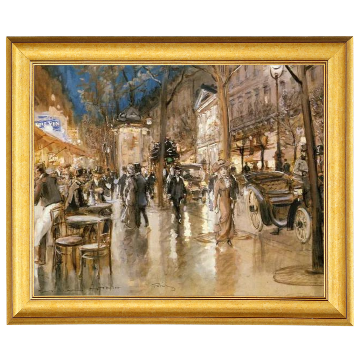 Evening on a Parisian Boulevard - Vintage Wall Art Prints Decor For Bedroom