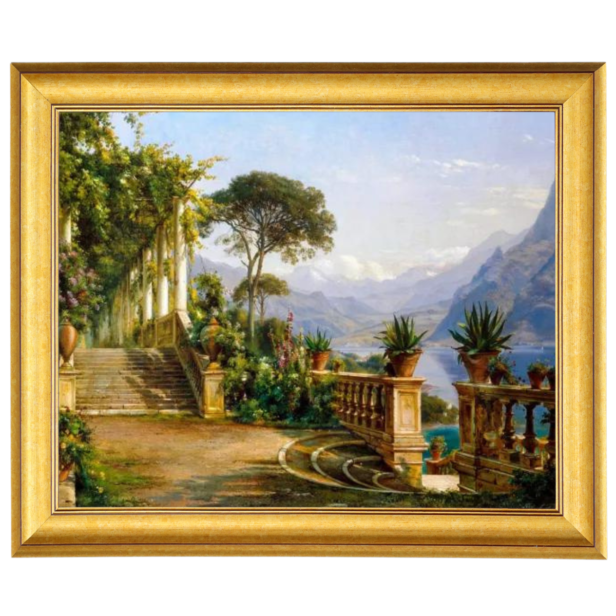 Lodge On Lake Como - Vintage Wall Art Prints Decor For Living Room