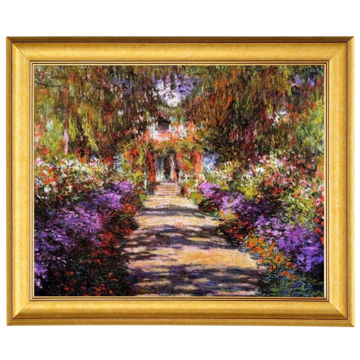 Pathway in Monet's Garden at Giverny- Vintage Wall Art Prints Decor For Living Room