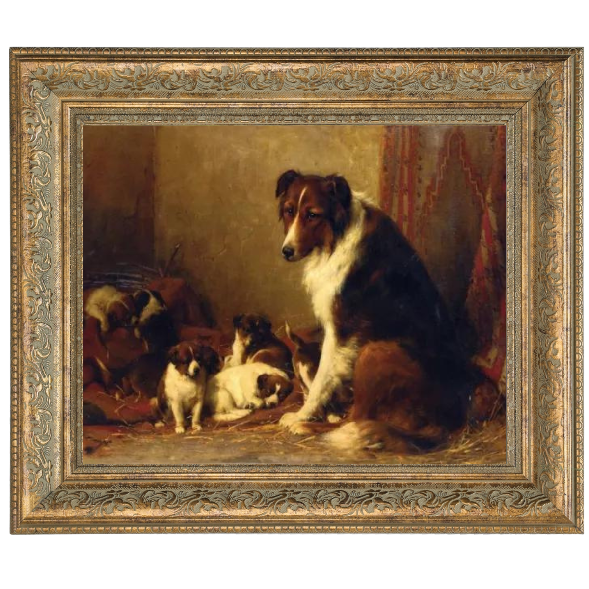 A Collie and Her Puppies